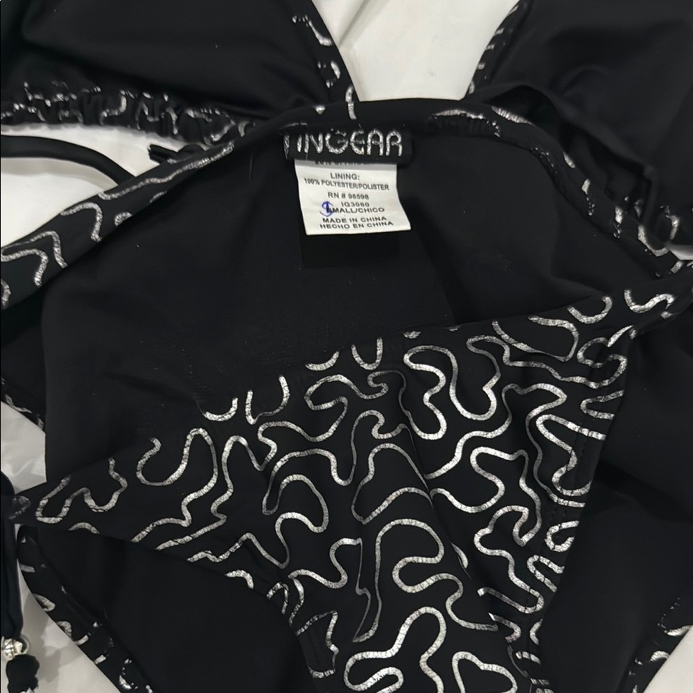 Black Patterned Bikini Set - Picture 3 of 3